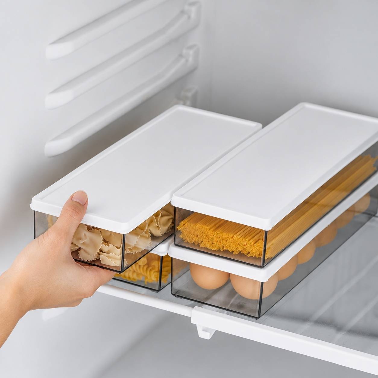 Boîte de Conservation Pâtes Alimentaire Plastique Alimentaire Hermétique Empilable Lot de 3 - Image 3