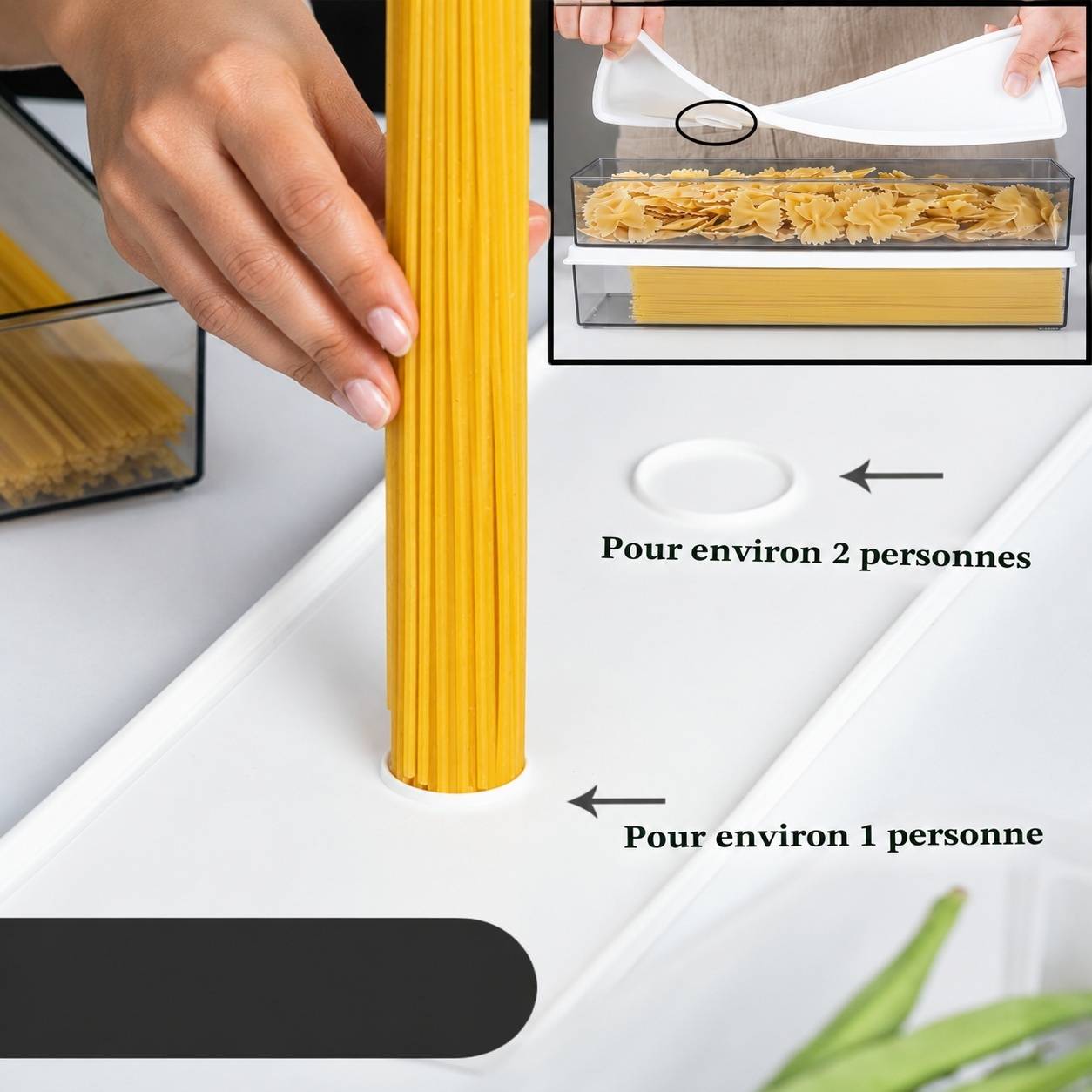 Boîte de Conservation Pâtes Alimentaire Plastique Alimentaire Hermétique Empilable Lot de 3 - Image 4