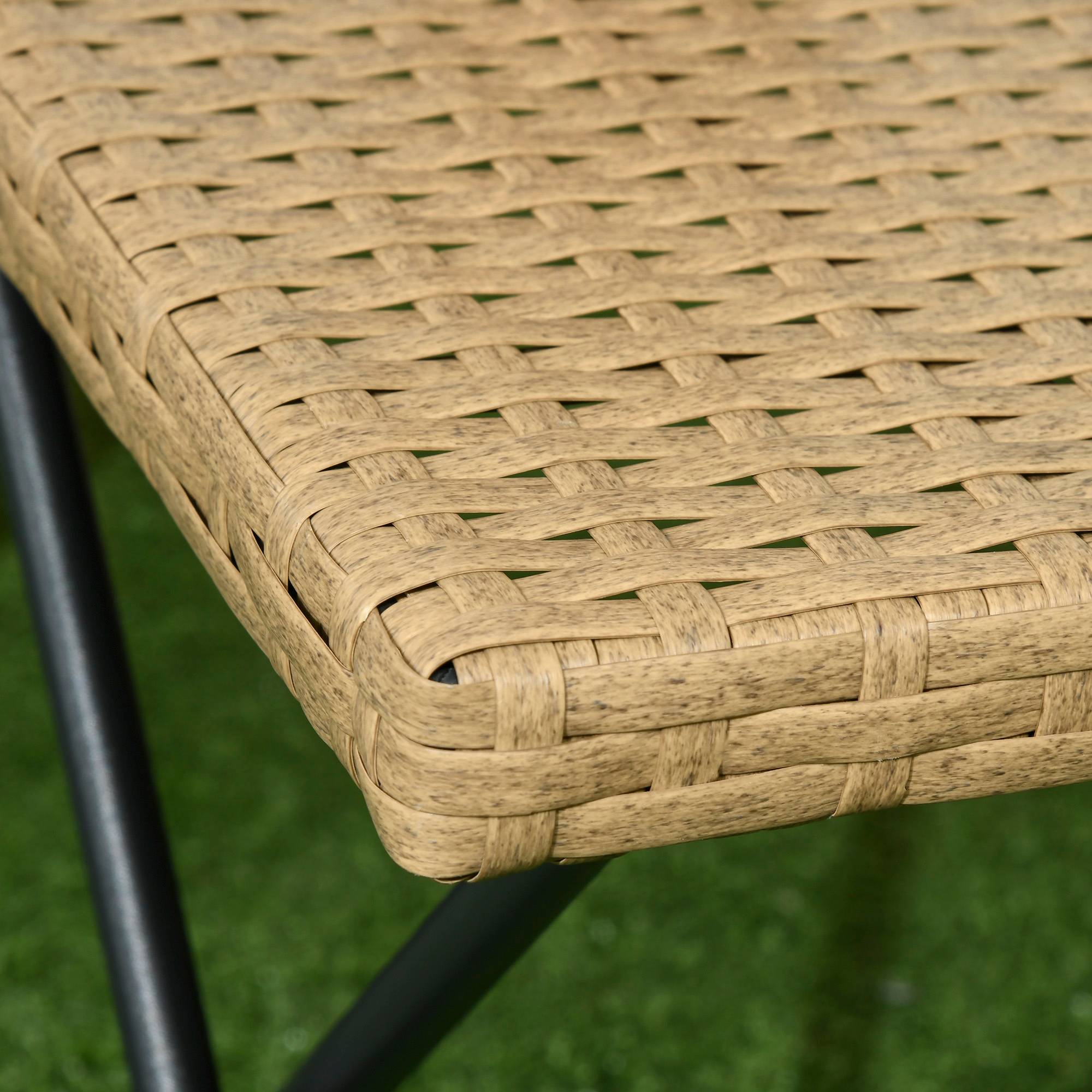 Table basse pliable de jardin style cosy chic dim. 40L x 40l x 40H cm métal époxy résine tressée bois naturel - Image 10