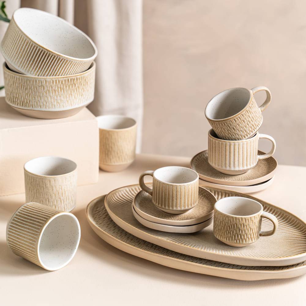 Coffret de 4 tasses avec sous tasses Miyaki 18 cl - Image 2