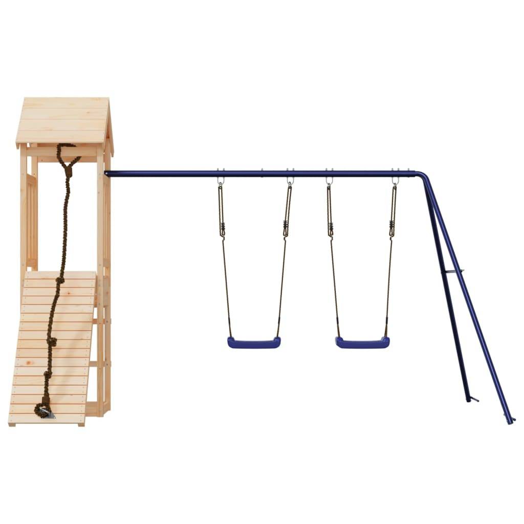 Helloshop26 - Aire de jeux d'extérieur balançoires toboggan portiques robuste jeux jardin 308 x 196 x 207 cm bois de pin massif - Image 3