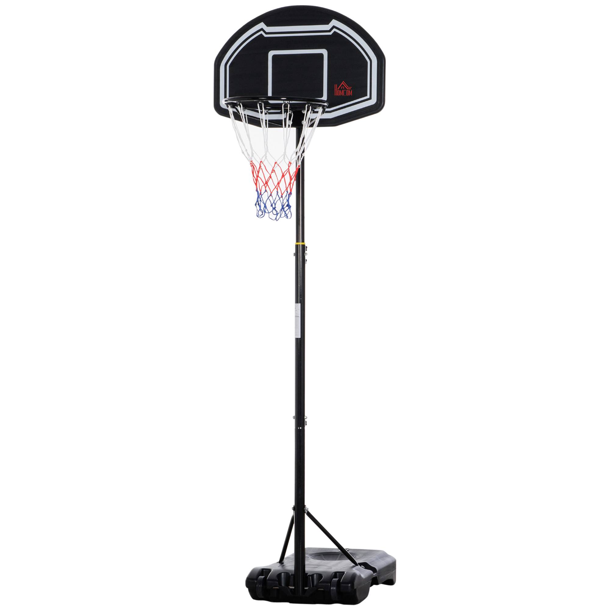 Panier de basket extérieur hauteur réglable 197,5-254 cm panier de basket sur pied à roulettes base remplissable noir - Image 2