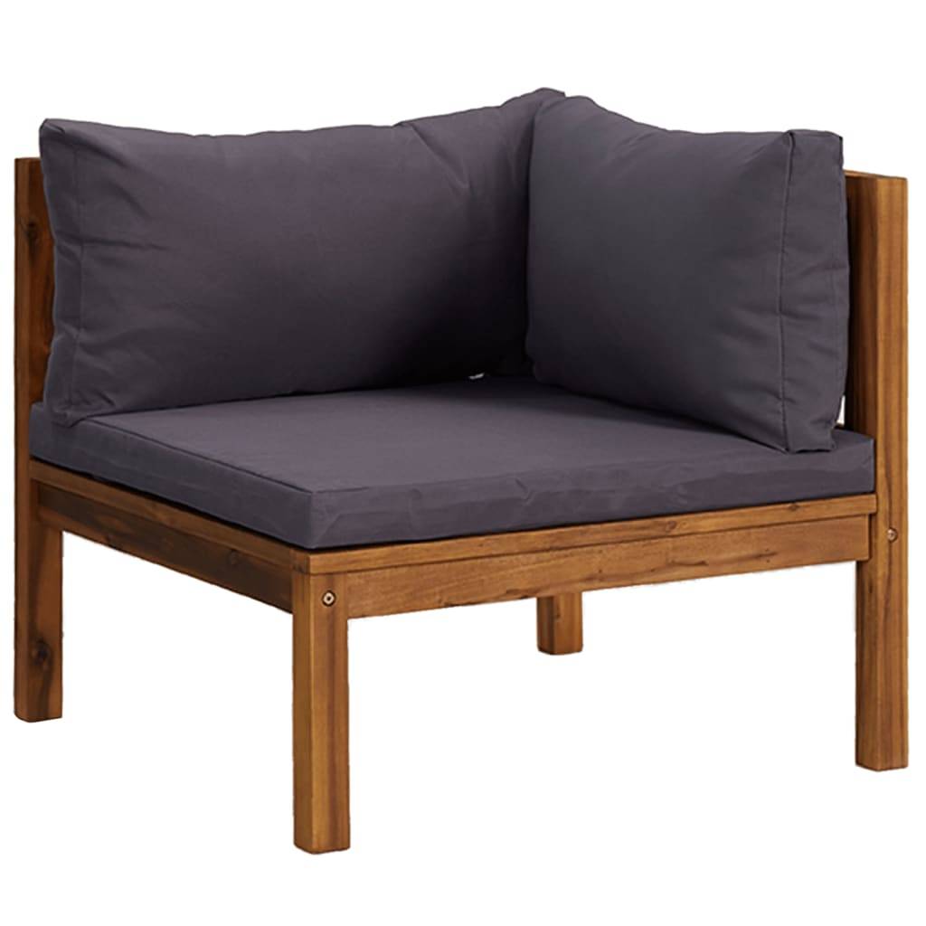 ComfortXL - Canapé de Jardin 2p Bois d'Acacia Modulable Coussins Gris Balcon Terrasse – ComfortXL Outdoor Living - Image 3