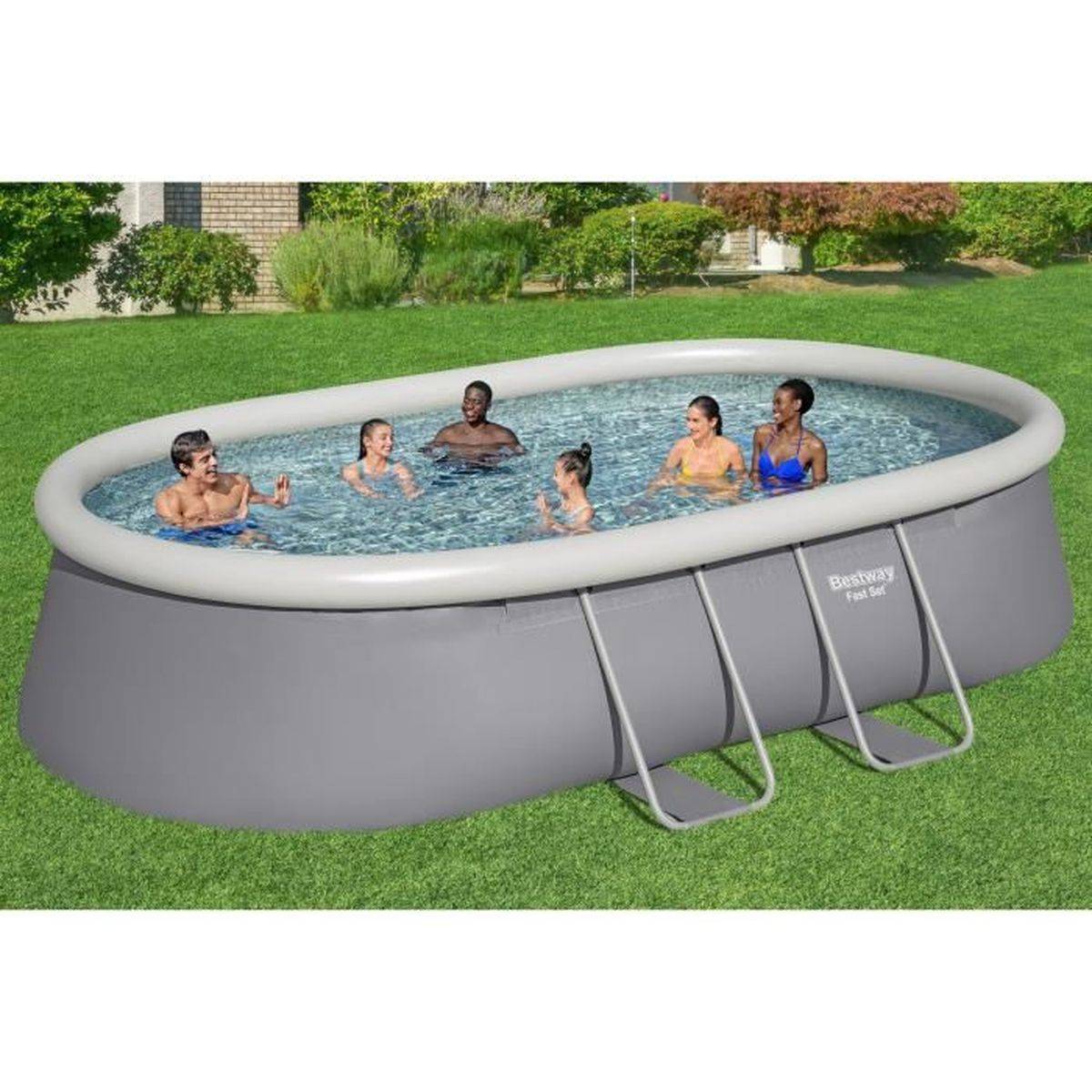 Bestway - Piscine hors sol ovale Fast Set 488 x 305 x 107 cm avec filtration à cartouche et échelle - Bestway - Image 2
