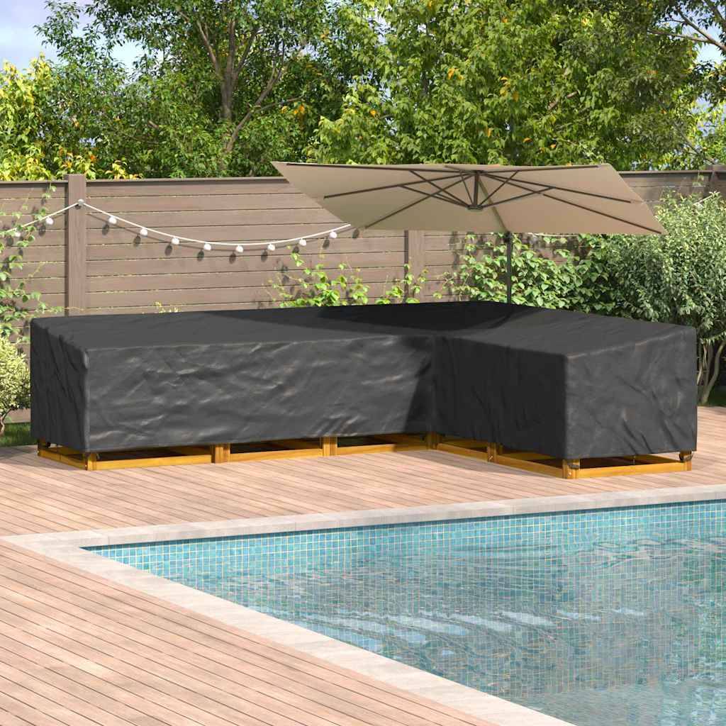 Housse Salon de Jardin en L Oxford 210D Imperméable Anti-UV pour Extérieur Noir 355x275x80 cm – ComfortXL Outdoor Living - Image 1