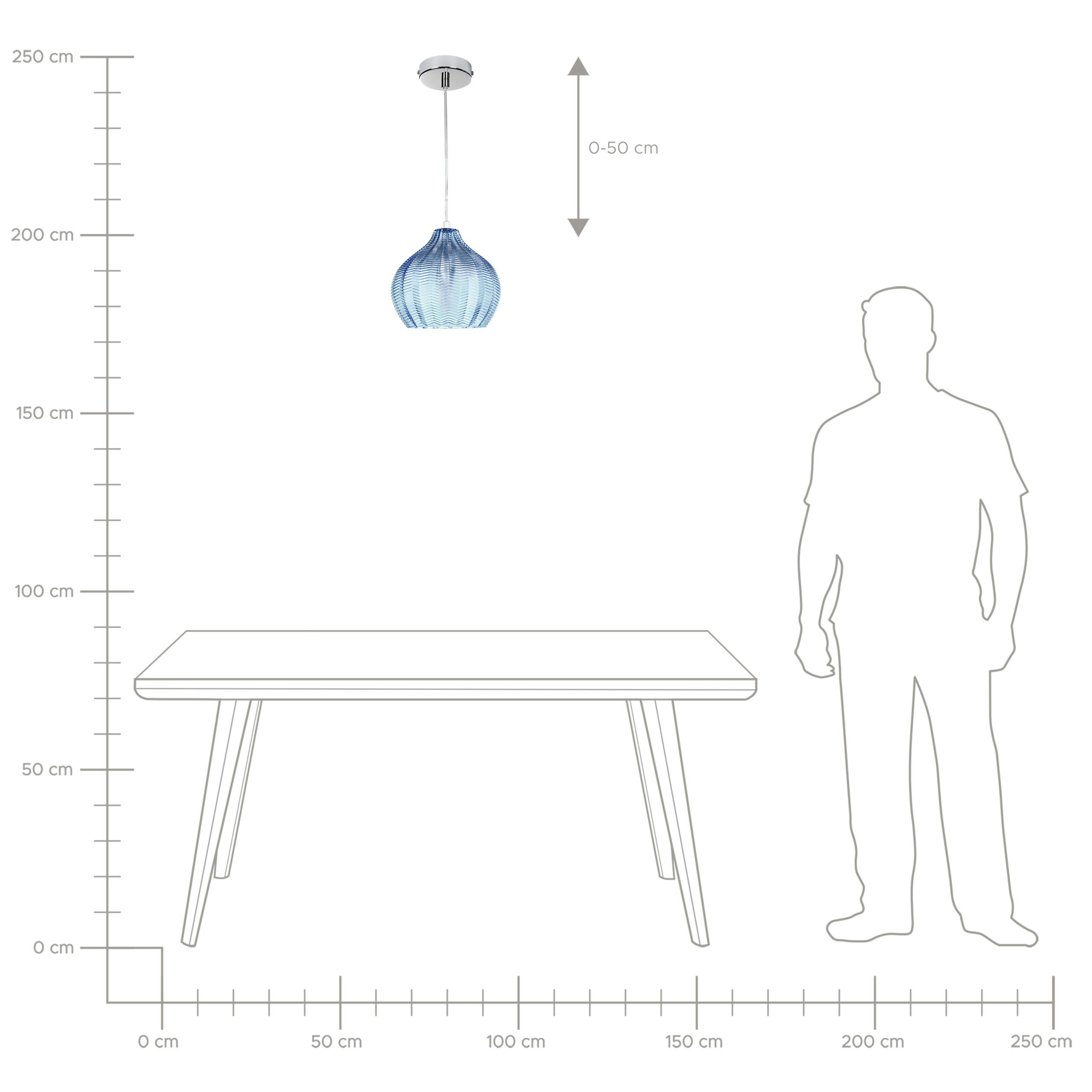 Beliani - Lampe suspension Verre Bleu KEILA - 22x22x76- Beliani - Image 9