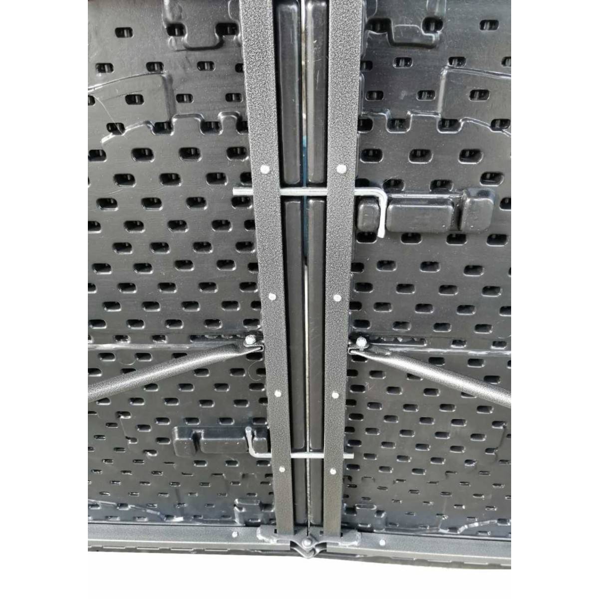 Table rectangulaire Noire 180x75xH72cm pliante Résine effet rotin Camping Réceptions festivals évènements KZ GARDEN - Image 3