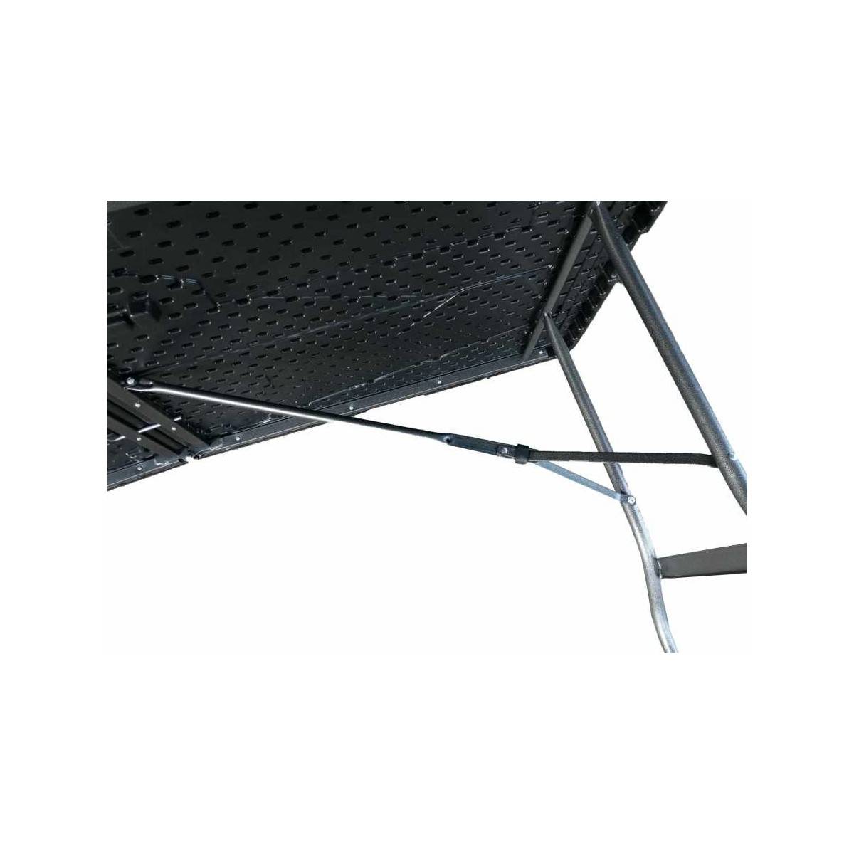 Table rectangulaire Noire 180x75xH72cm pliante Résine effet rotin Camping Réceptions festivals évènements KZ GARDEN - Image 4