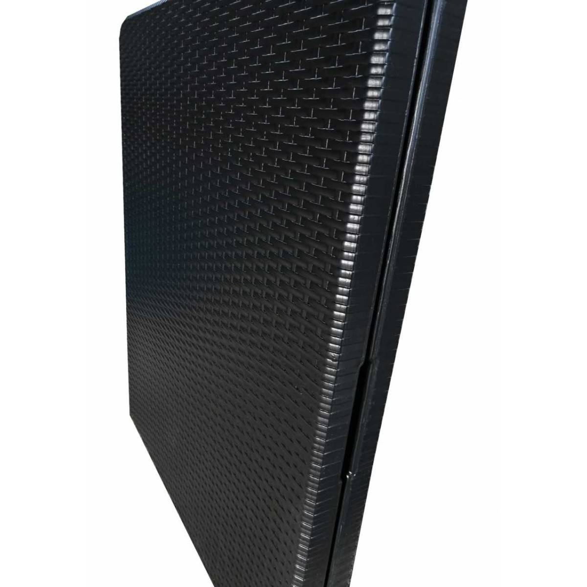 Table rectangulaire Noire 180x75xH72cm pliante Résine effet rotin Camping Réceptions festivals évènements KZ GARDEN - Image 5