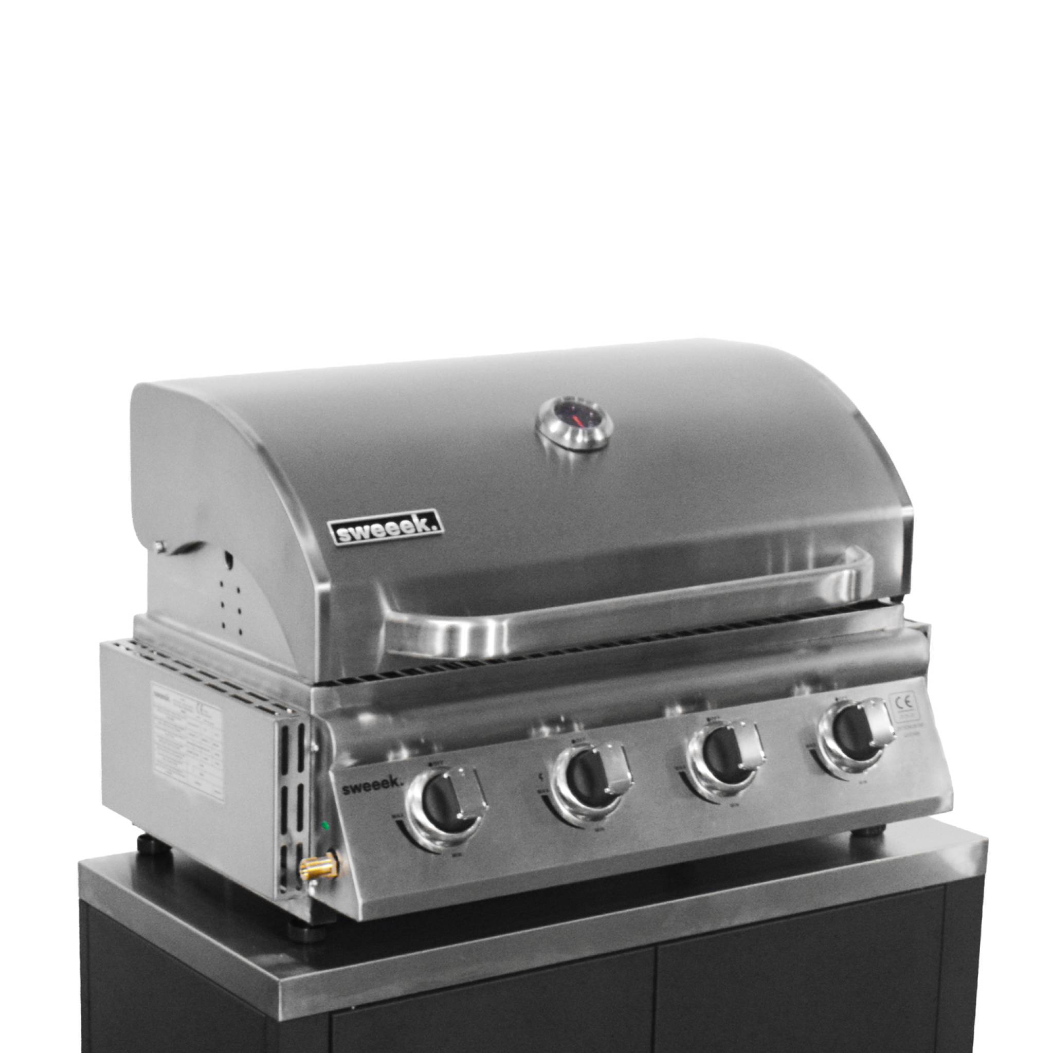 Barbecue à gaz avec 4 brûleurs à poser avec récupérateur de graisse | sweeek - Image 2