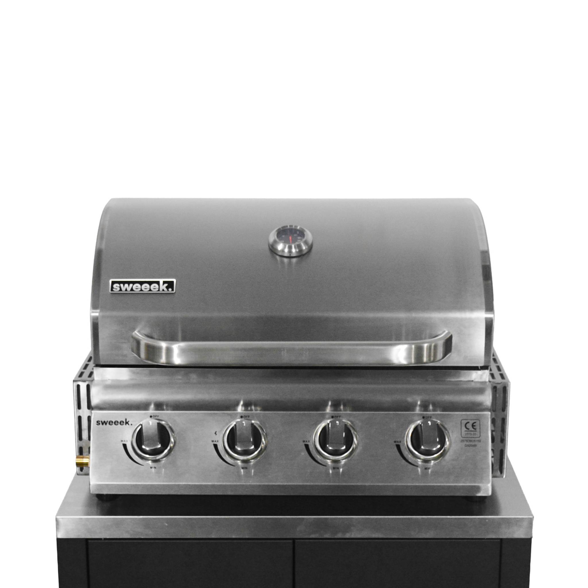 Barbecue à gaz avec 4 brûleurs à poser avec récupérateur de graisse | sweeek - Image 6