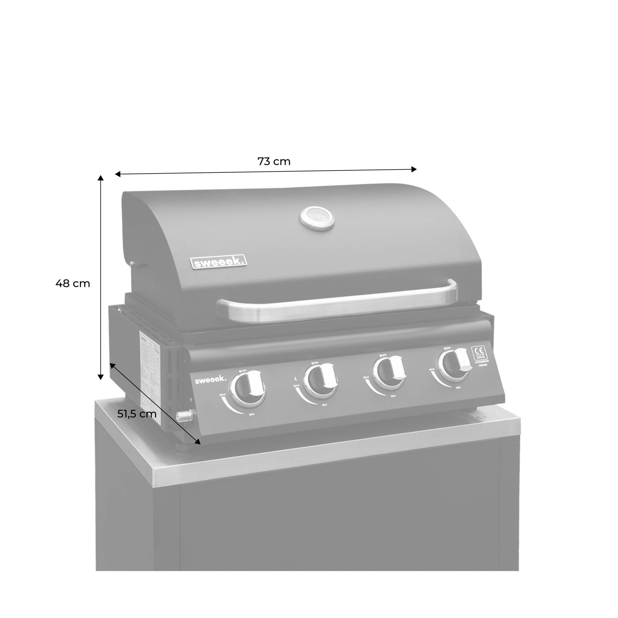Barbecue à gaz avec 4 brûleurs à poser avec récupérateur de graisse | sweeek - Image 5