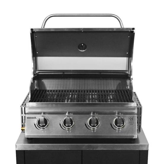 Barbecue à gaz avec 4 brûleurs à poser avec récupérateur de graisse | sweeek - Image 7