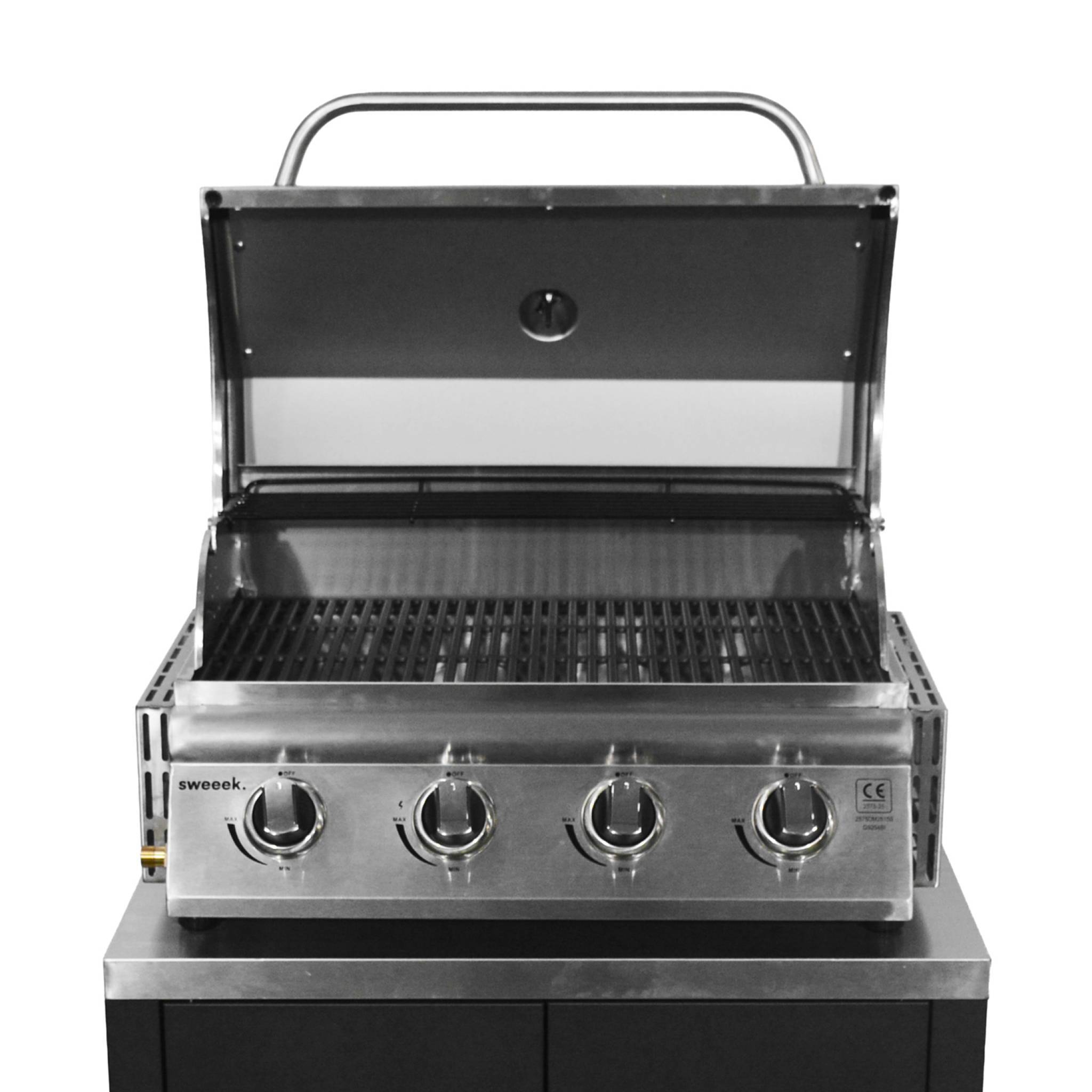 Barbecue à gaz avec 4 brûleurs à poser avec récupérateur de graisse | sweeek - Image 7
