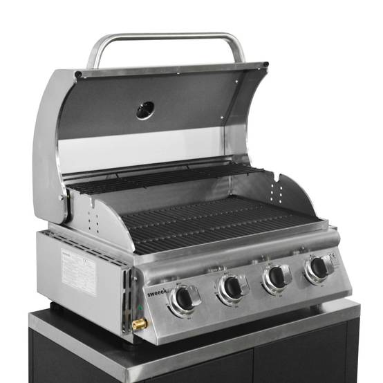 Barbecue à gaz avec 4 brûleurs à poser avec récupérateur de graisse | sweeek - Image 3