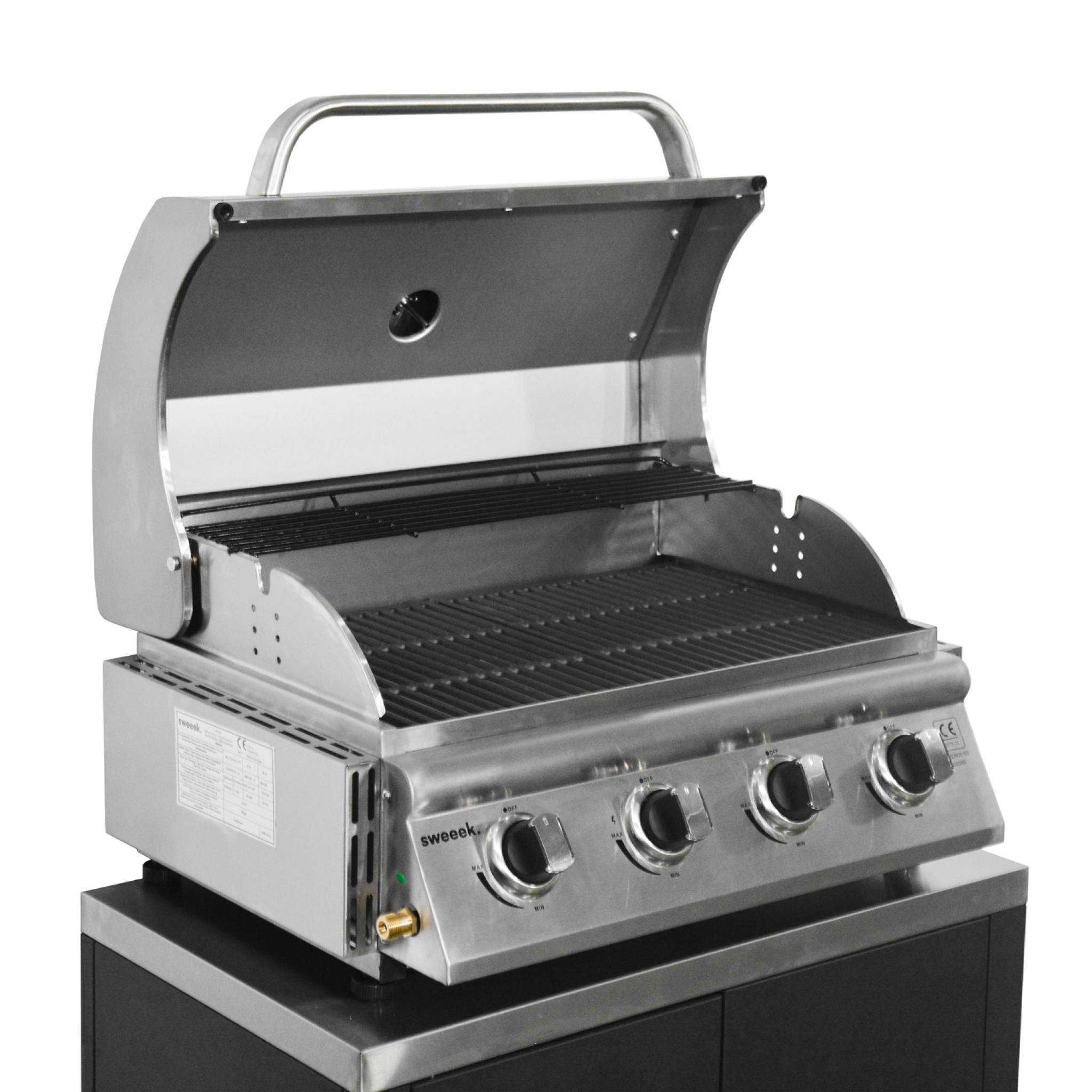 Barbecue à gaz avec 4 brûleurs à poser avec récupérateur de graisse | sweeek - Image 3