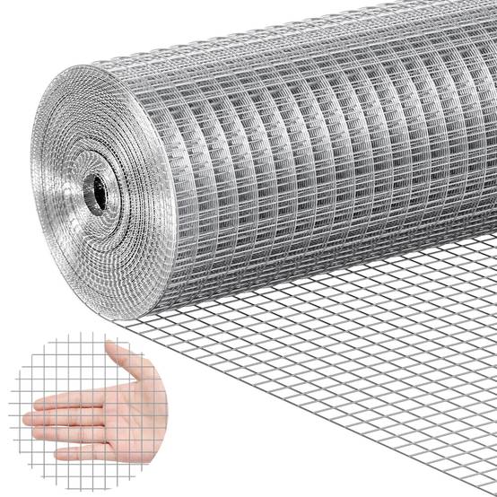 VEVOR Grillage métallique soudé 610mm x 7.62m, maillage 12.7x12.7mm, galvanisé, pour clôture jardin. - Image 1
