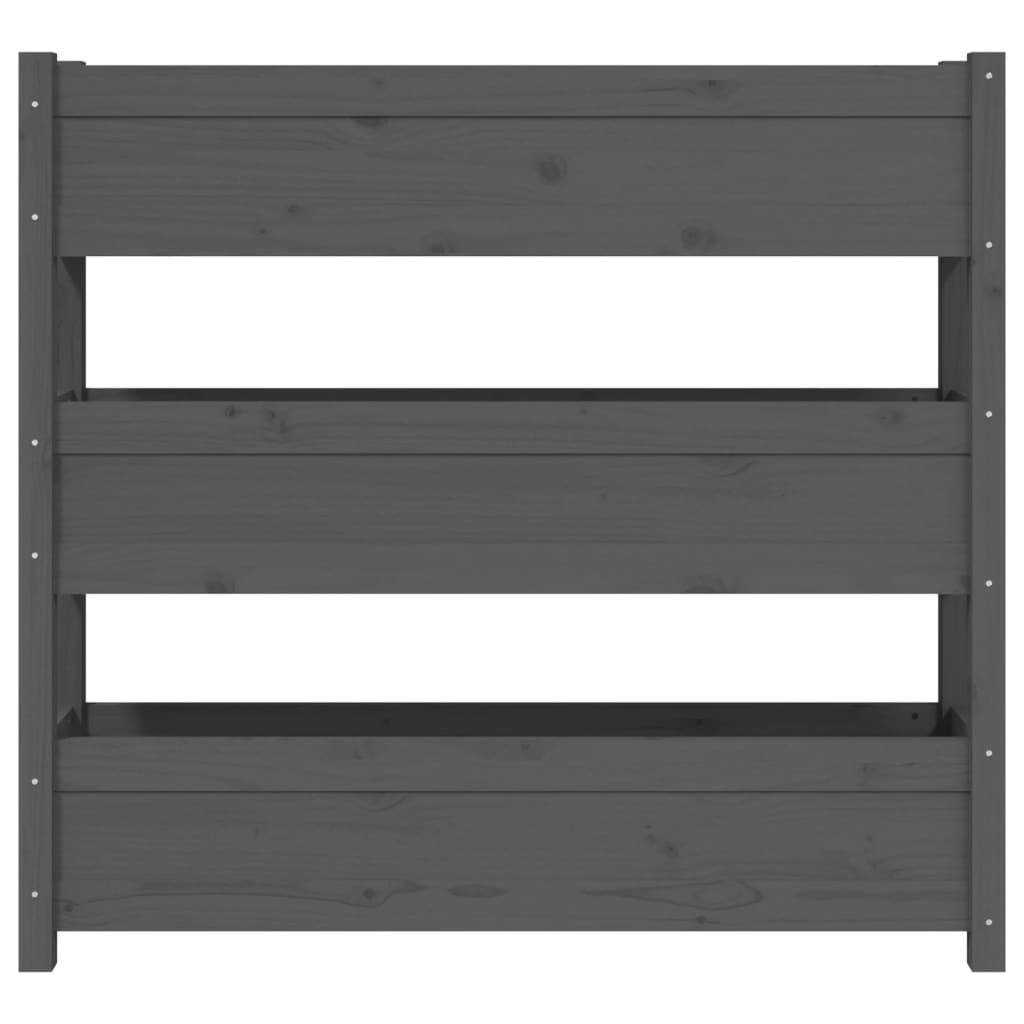 Vidaxl - Jardinière Gris 112x25x104,5 cm Bois massif de pin vidaXL 823922 - Image 8