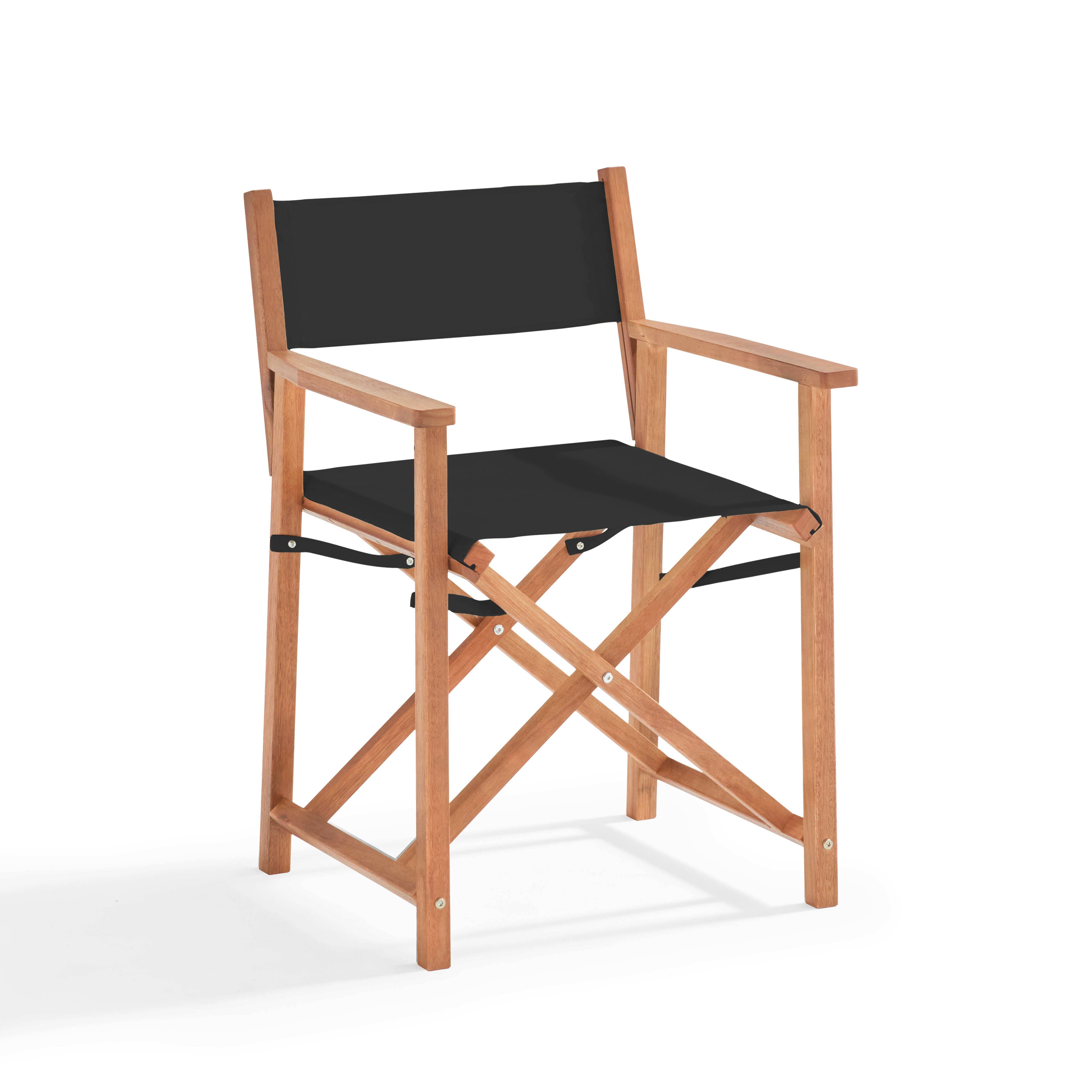 Oviala - Table carrée en bois et 2 chaises pliantes noir Sete - Oviala - Image 2