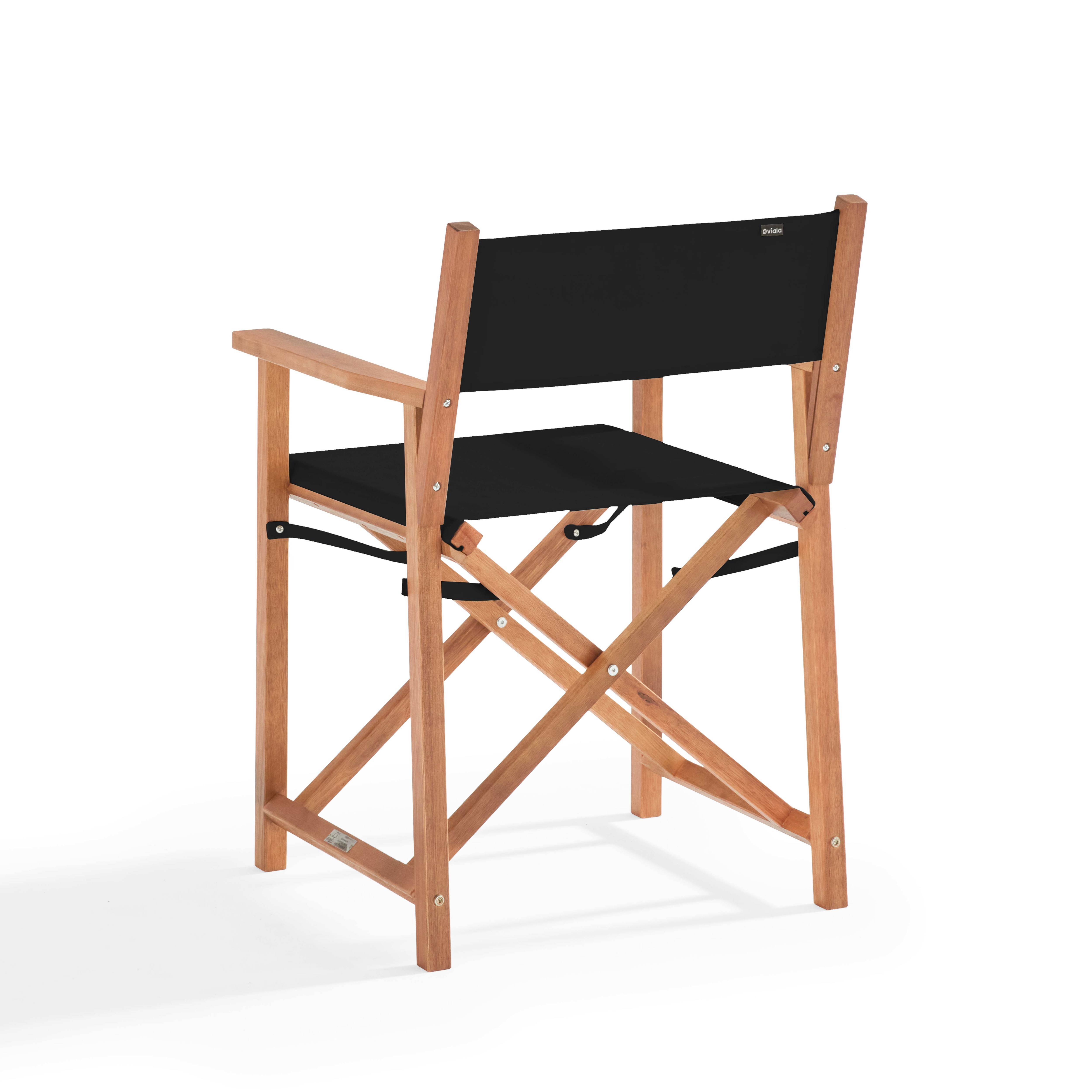 Oviala - Table carrée en bois et 2 chaises pliantes noir Sete - Oviala - Image 3