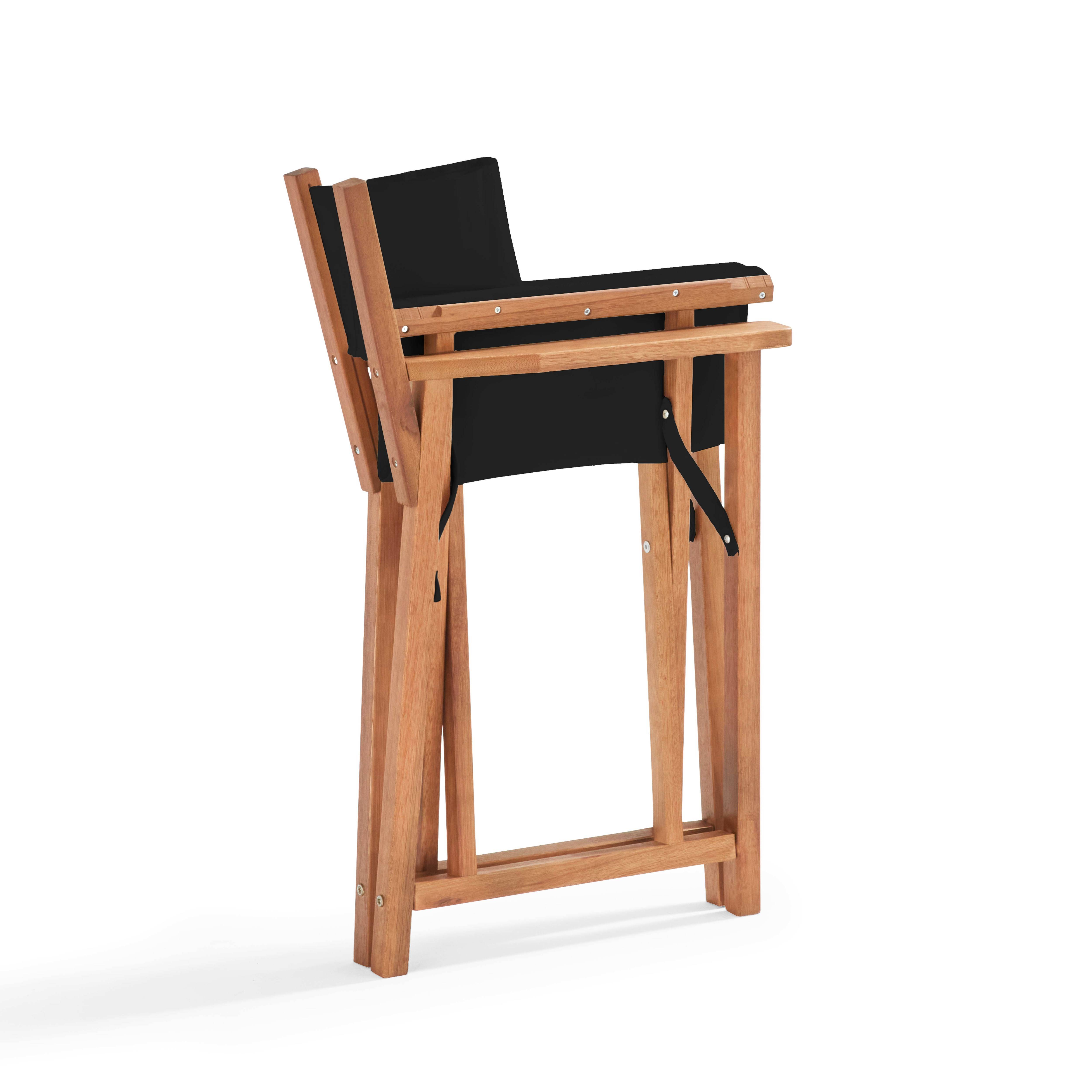 Oviala - Table carrée en bois et 2 chaises pliantes noir Sete - Oviala - Image 4