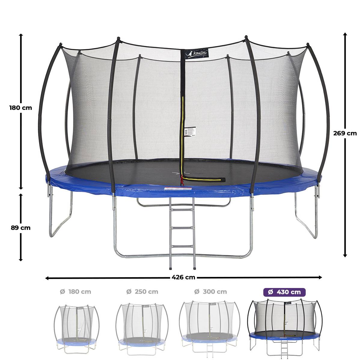 Kangui - Trampoline rond Ø 430cm avec filet de sécurité et échelle - FPR 430 Kangui - Image 3