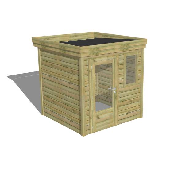 ABRI DE JARDIN bois autoclave 27mm - 2,14x2,14m / 5m2 - Bac acier - Abri Français - Image 1