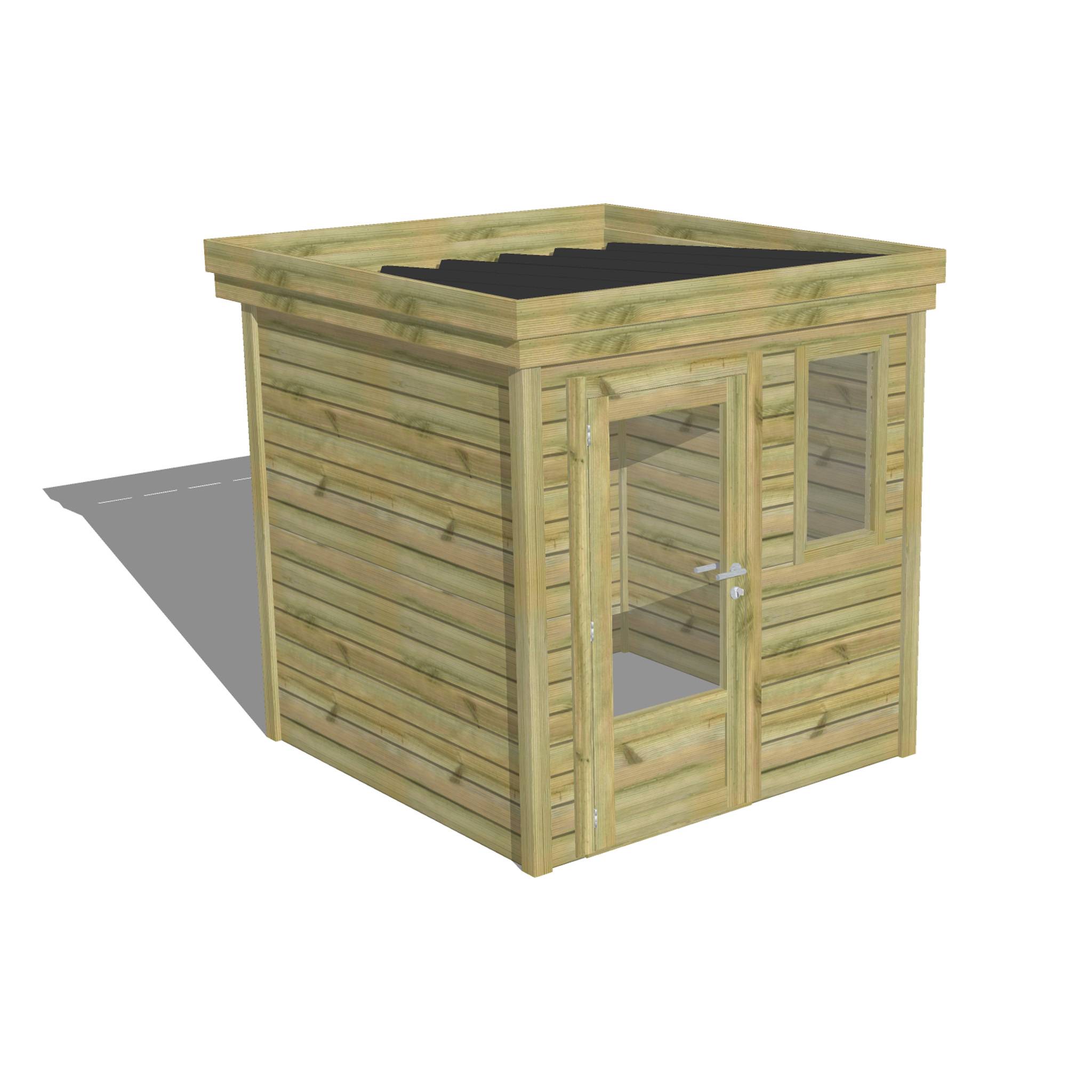ABRI DE JARDIN bois  autoclave 27mm - 2,14x2,14m / 5m2 - Bac acier - Abri Français