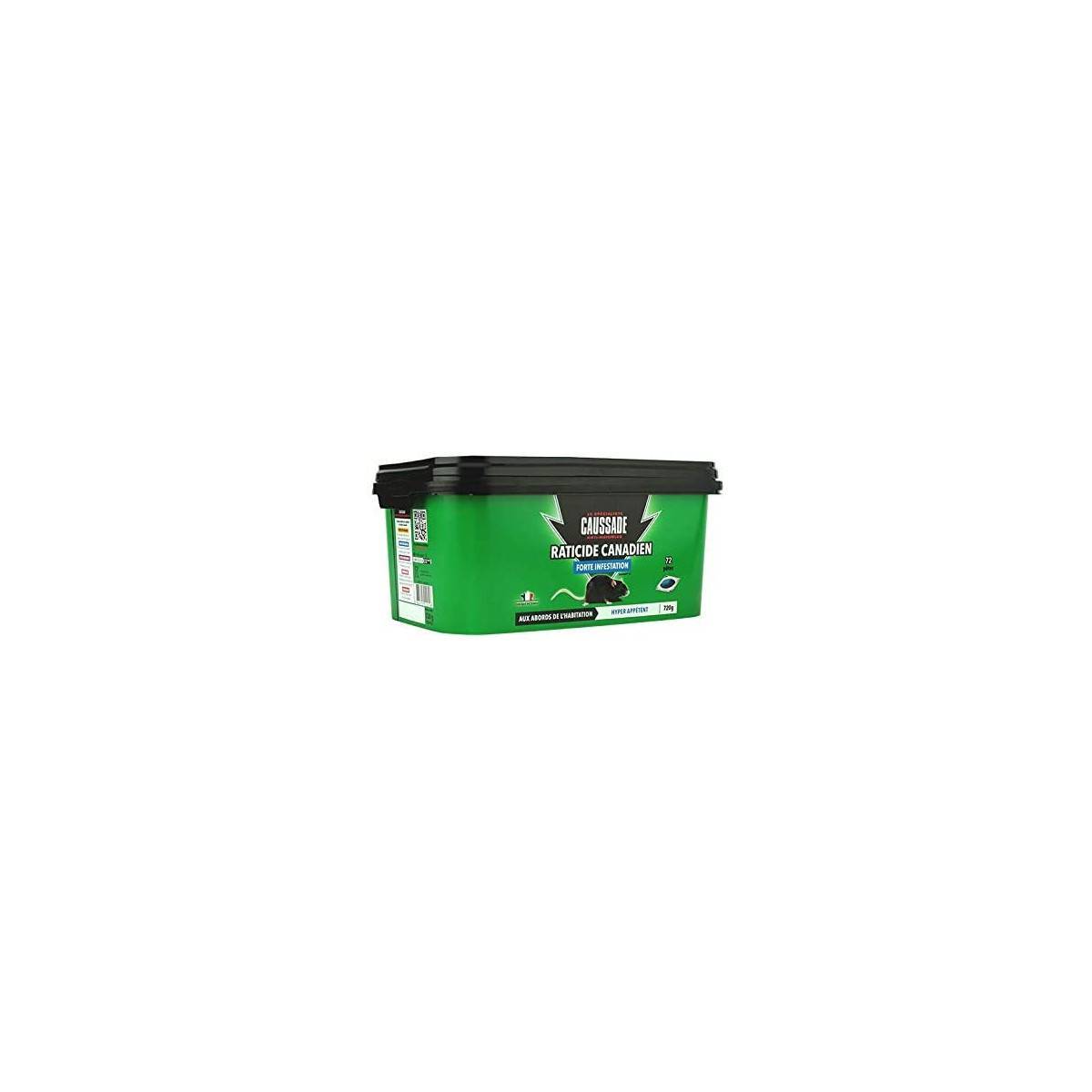 Caussade - Pack de 4 seaux  de Raticide Canadien Pat'Appât Forte infestation boite de 720 grs ( 72 x 10grs ) - Image 4