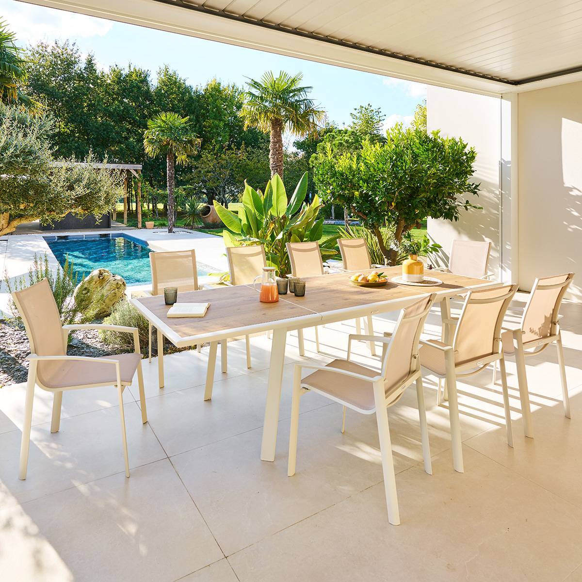 Hesperide - Table de jardin 10 places Pavane extensible argile - Hespéride - Image 1