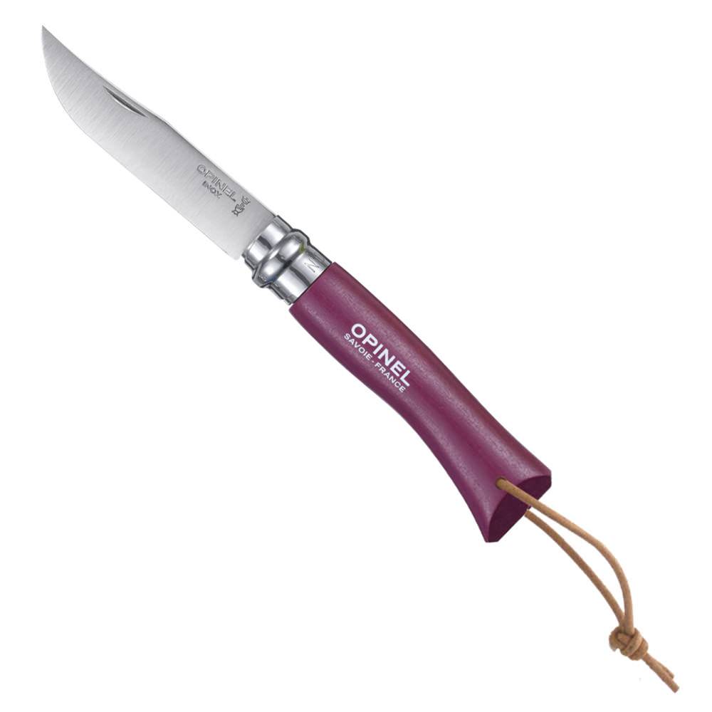 Opinel - Couteau Baroudeur n°7 - lame 8 cm violet avec lien en cuir - Image 1