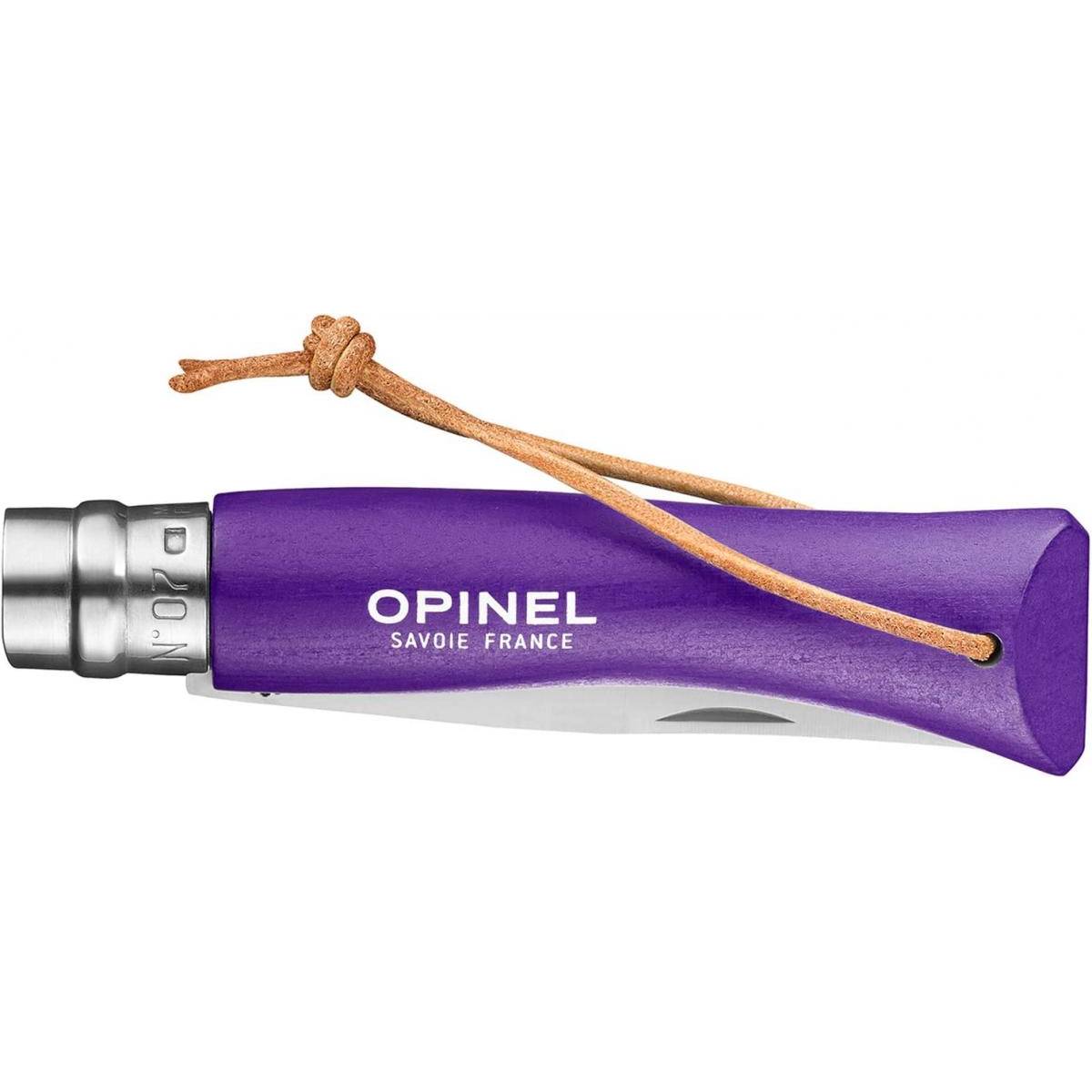 Opinel - Couteau Baroudeur n°7 - lame 8 cm violet avec lien en cuir - Image 2