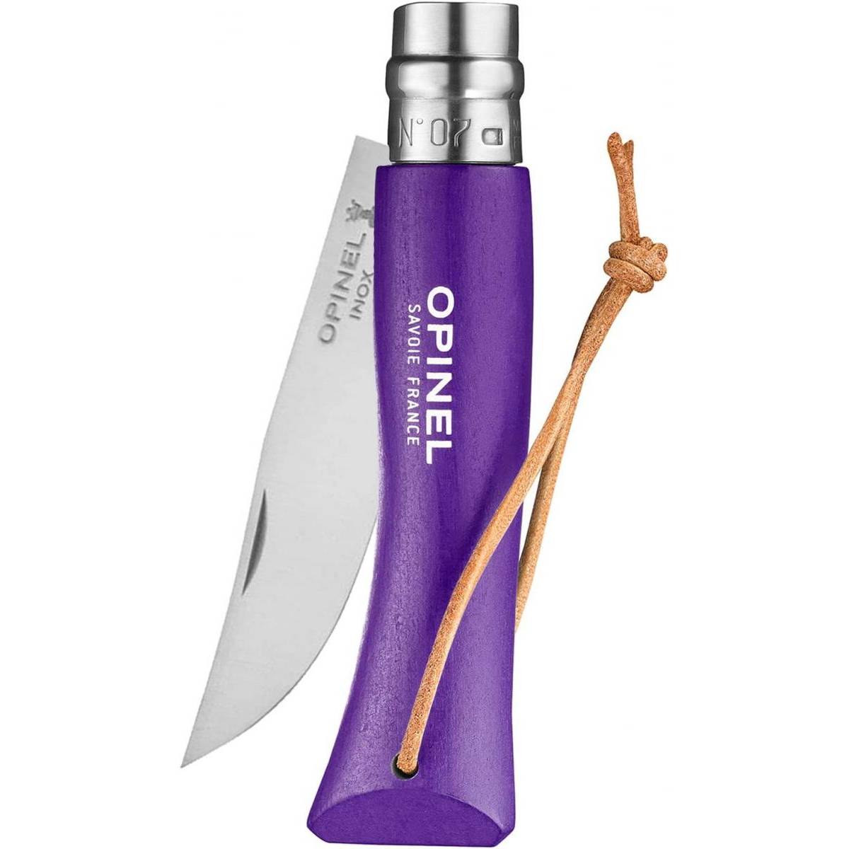 Opinel - Couteau Baroudeur n°7 - lame 8 cm violet avec lien en cuir - Image 3