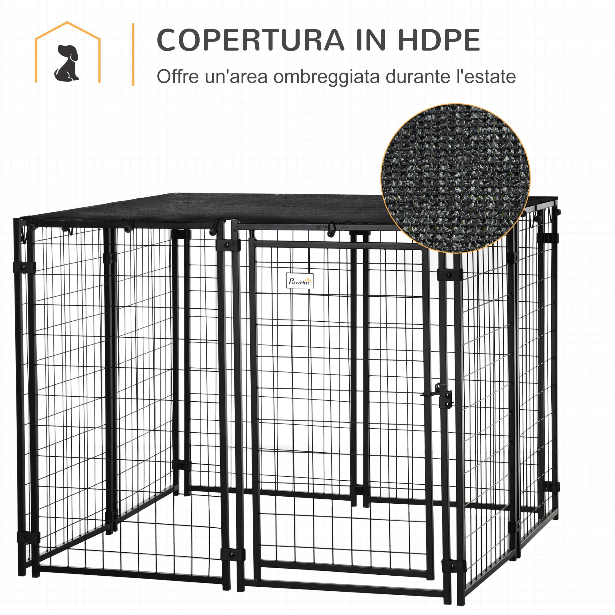 Parc pliable pour chien avec housse, 8 panneaux et porte verrouillable, 141 x 141 x 113 cm, noir - Image 8