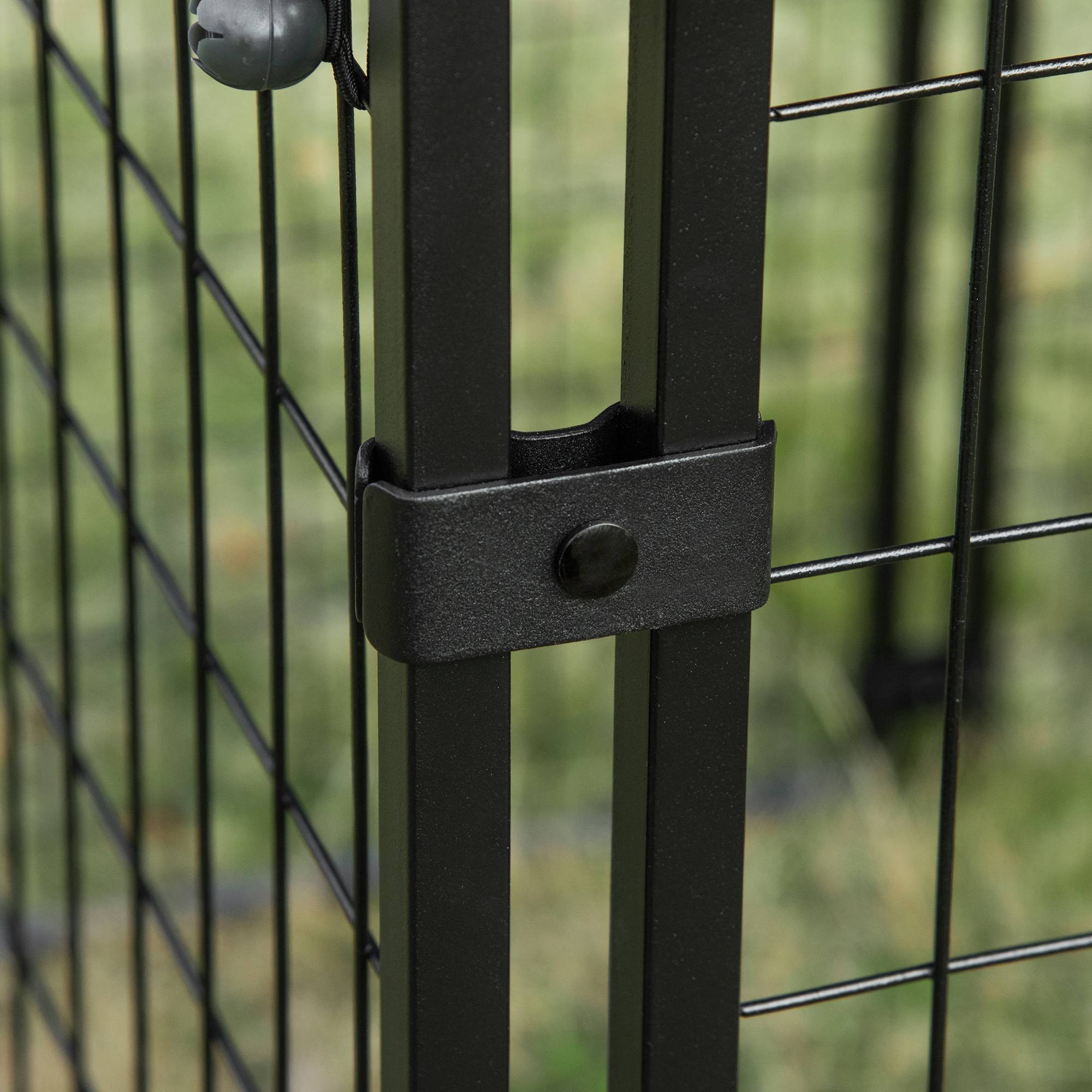 Parc pliable pour chien avec housse, 8 panneaux et porte verrouillable, 141 x 141 x 113 cm, noir - Image 9