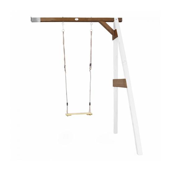 Portique Mural en Bois AXI Blanc et Marron avec Balançoire - 160x171x207 cm - Image 1