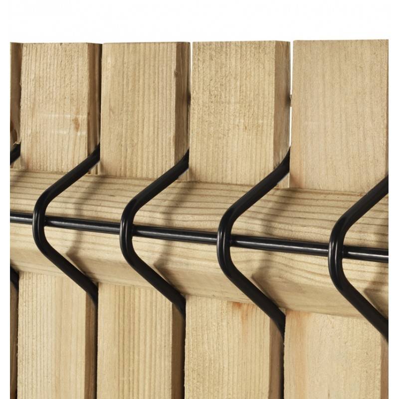 Kit occultation lamelles bois sapin pour panneau rigide maille 55 H 1m53 L 2m50 ep 8mm - Easy Clôture - Image 4