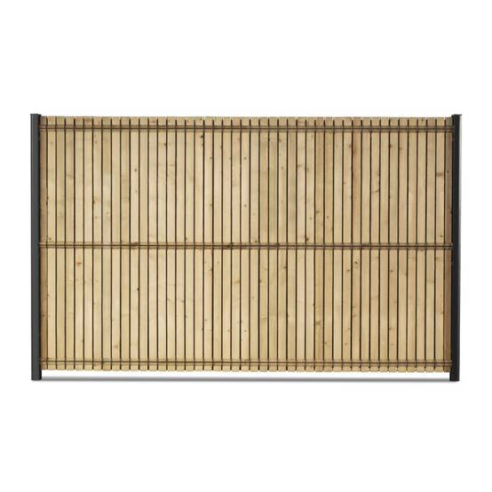 Kit occultation lamelles bois sapin pour panneau rigide maille 55 H 1m53 L 2m50 ep 8mm - Easy Clôture - Image 1