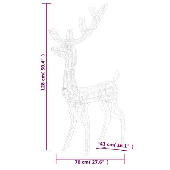 Renne de Noël Lumineux LED Acrylique Déco Fêtes Blanc Chaud 120 cm – ComfortXL Outdoor Living - Image 8
