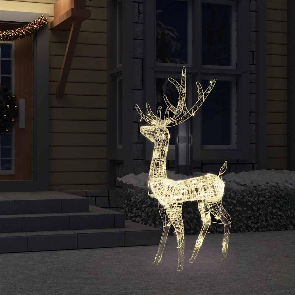 Renne de Noël Lumineux LED Acrylique Déco Fêtes Blanc Chaud 120 cm – ComfortXL Outdoor Living - Image 3