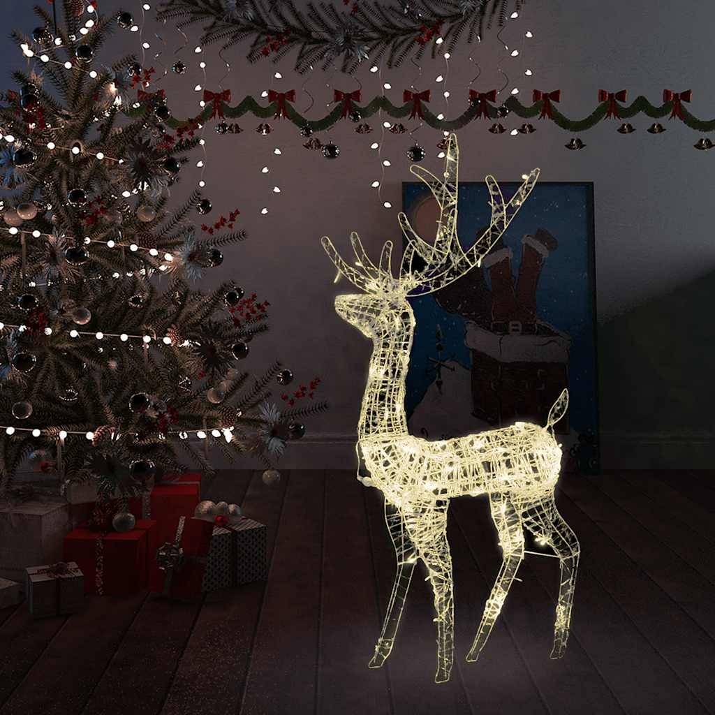 Renne de Noël Lumineux LED Acrylique Déco Fêtes Blanc Chaud 120 cm – ComfortXL Outdoor Living - Image 1