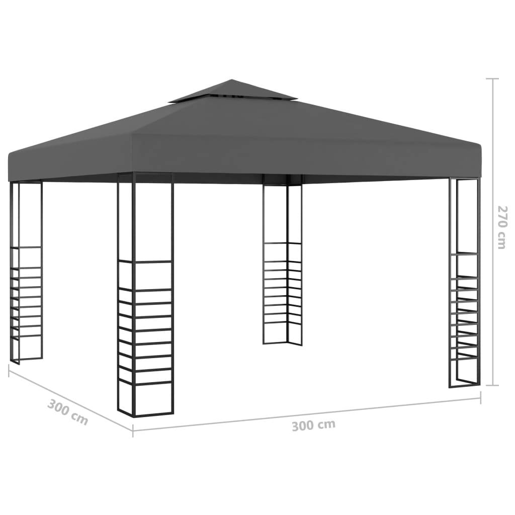ComfortXL - Abri de Jardin Carré en Acier avec Lumières LED Solaires pour Terrasse Anthracite 3x3 m – ComfortXL Outdoor Living - Image 9