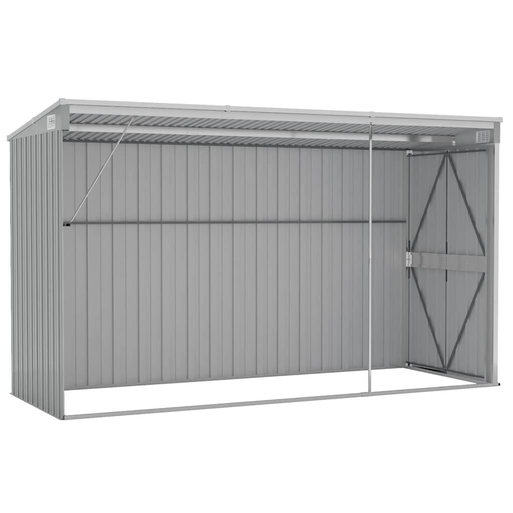 Vidaxl - Abri de jardin mural Gris 118x288x178 cm Acier galvanisé vidaXL 316226 - Image 7