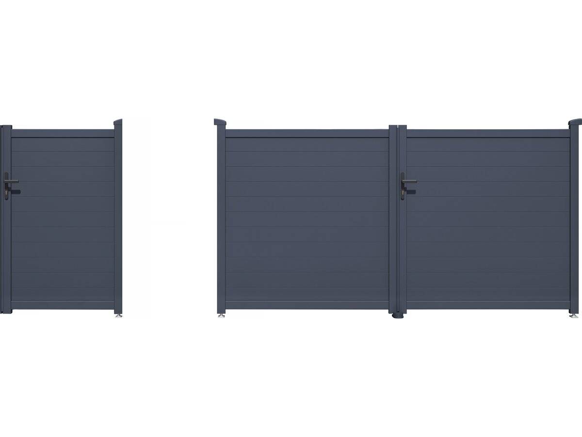 Pack Portail + Portillon "marc" - Gris -habitat Et Jardin - Image 1