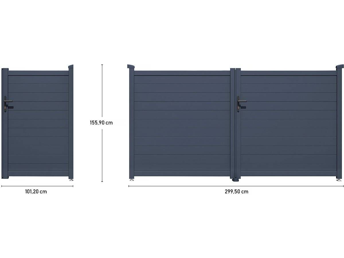 Pack Portail + Portillon "marc" - Gris -habitat Et Jardin - Image 3