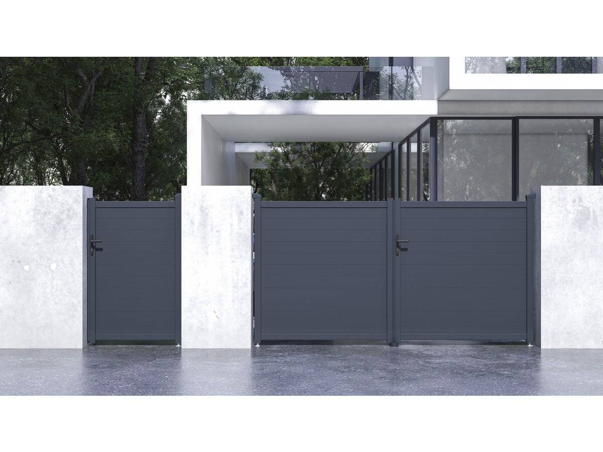 Pack Portail + Portillon "marc" - Gris -habitat Et Jardin - Image 2