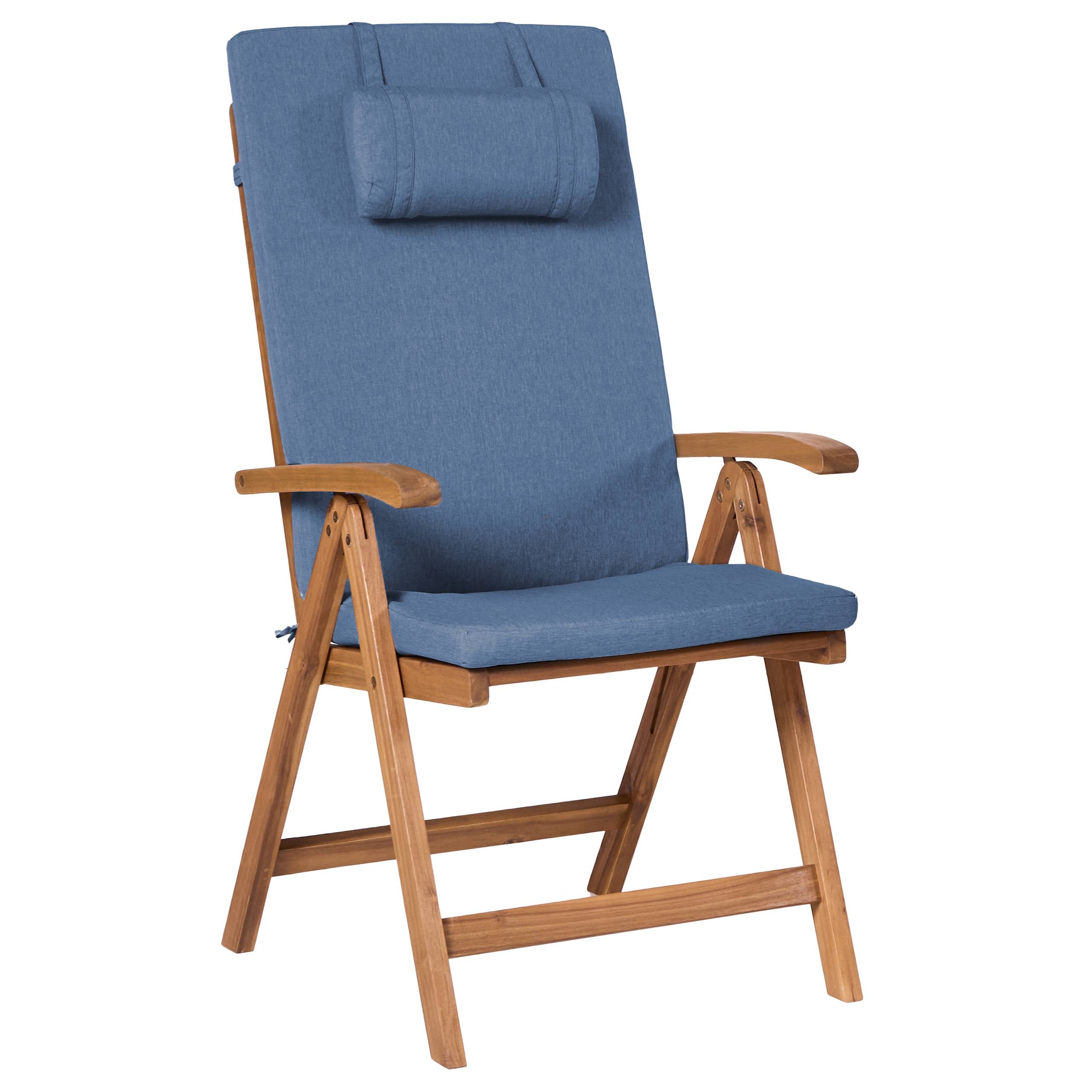Chaise de jardin Acacia Bleu JAVA PREMIUM - Beliani - Image 3