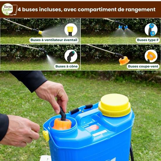 Pulvérisateur électrique pression réglable - Batterie 12V - Autonomie 4h - 16 L - TERRE JARDIN - Image 3