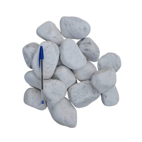 King Matériaux - Galet blanc 60/100 mm – Lot 10 sacs +/- 25 kg - Image 2