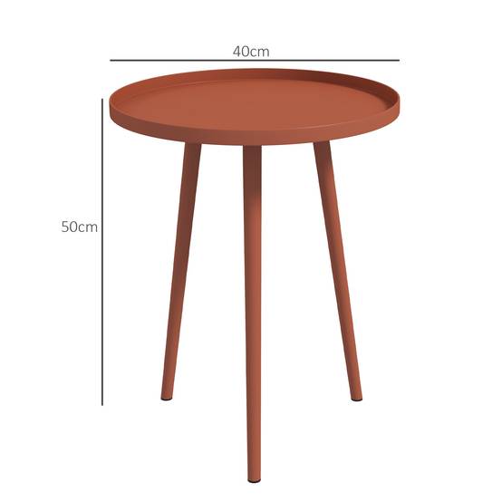 PANGIVO - Table basse de jardin acier rouge 40 x 40 x 50 cm - PANGIVO - Image 5